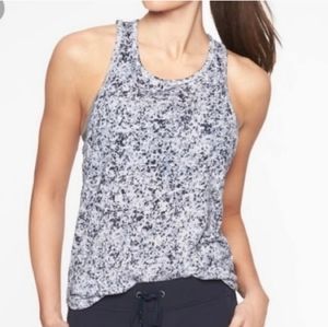 Athleta Breezy Speckles‎ Printed Cutout Racerback Tank Top Size S
